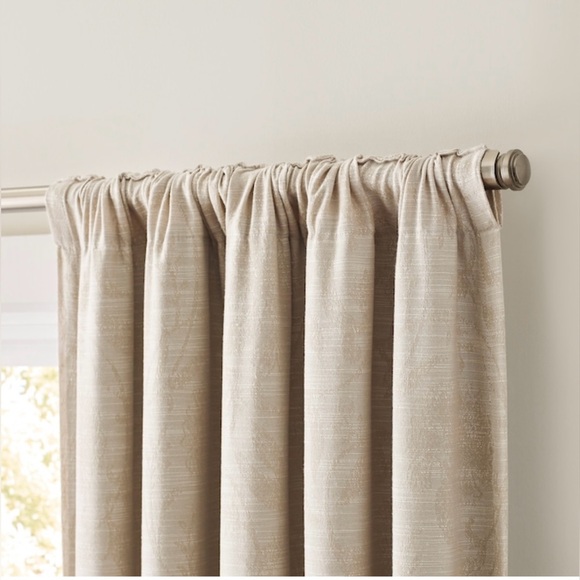 2PK Allen+Roth 50x84-in Cream Blackout Thermal Lined Grommet Curtain Panel - Picture 3 of 7